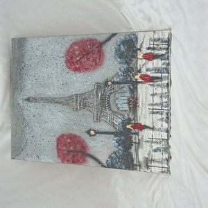 Hand painted canvas of Eiffel Tower